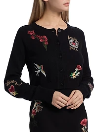 Amour Millie Embroidered Crop Cardigan