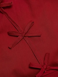 Agnes Poplin Bow-Strap Midi-Dress