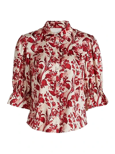 Fiona Floral Ribbon-Printed Shirt