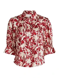 Fiona Floral Ribbon-Printed Shirt