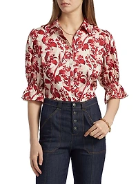 Fiona Floral Ribbon-Printed Shirt