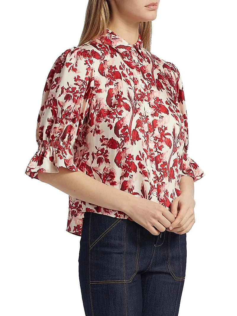 Fiona Floral Ribbon-Printed Shirt