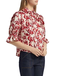 Fiona Floral Ribbon-Printed Shirt