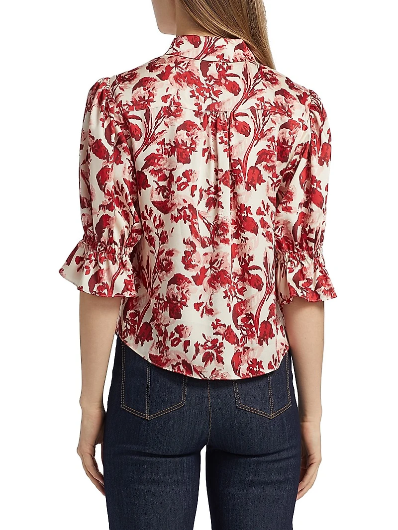 Fiona Floral Ribbon-Printed Shirt