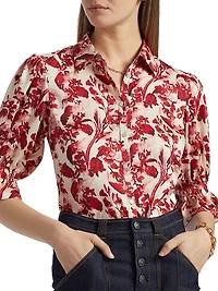 Fiona Floral Ribbon-Printed Shirt