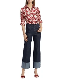 Fiona Floral Ribbon-Printed Shirt