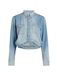 Wrap Around Denim Work Shirt