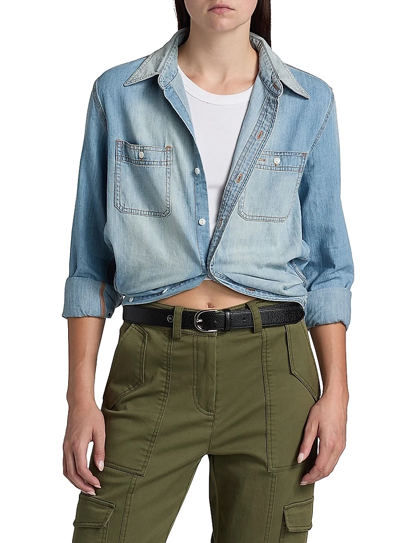 Wrap Around Denim Work Shirt