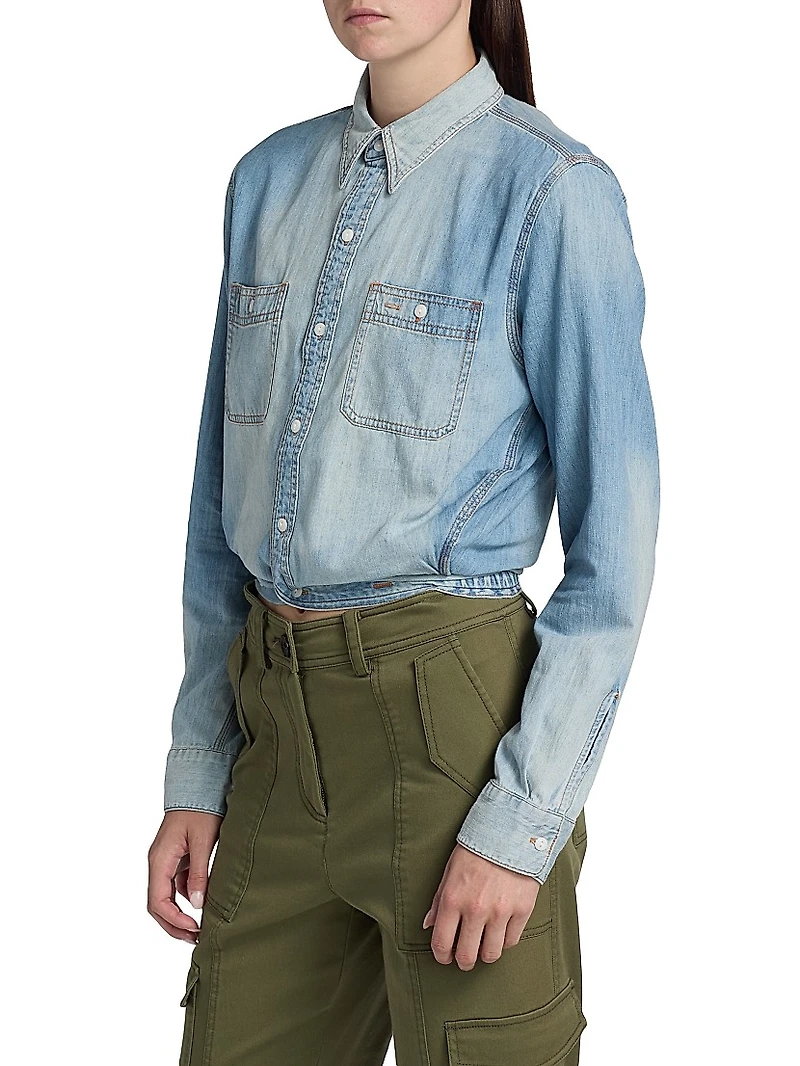Wrap Around Denim Work Shirt