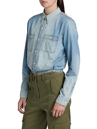 Wrap Around Denim Work Shirt