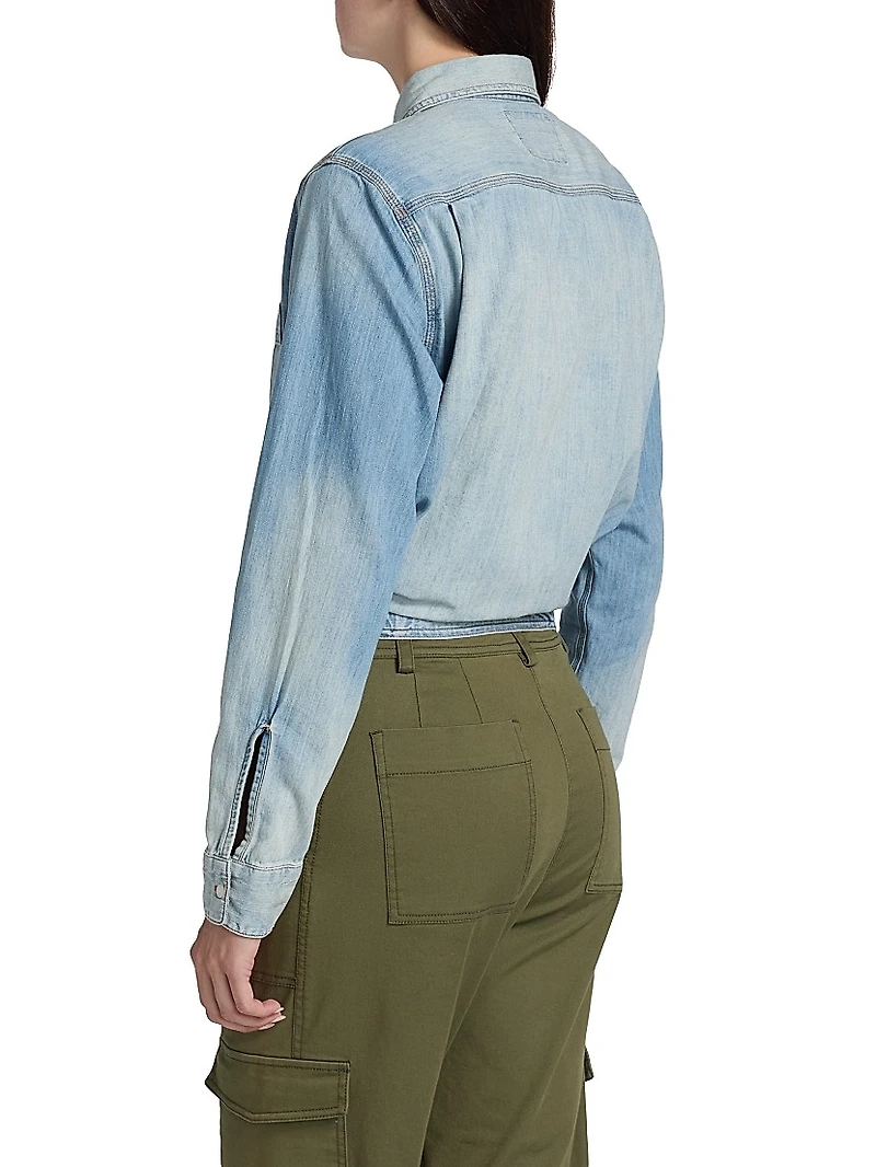 Wrap Around Denim Work Shirt