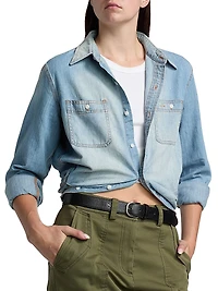 Wrap Around Denim Work Shirt