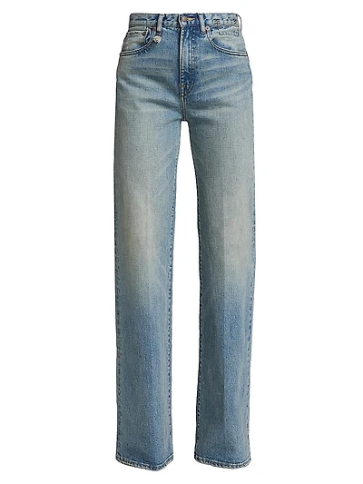 Charlotte Washed-Denim High-Rise Straight-Leg Jeans
