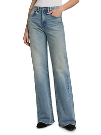 Charlotte Washed-Denim High-Rise Straight-Leg Jeans