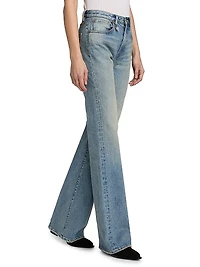 Charlotte Washed-Denim High-Rise Straight-Leg Jeans