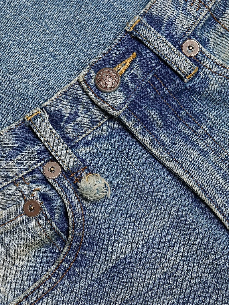 Charlotte Washed-Denim High-Rise Straight-Leg Jeans