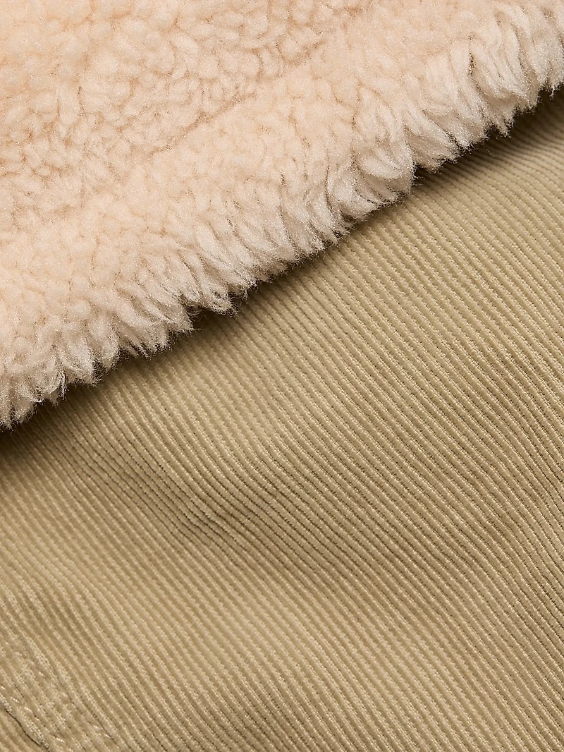 Corduroy & Faux-Sherpa Crop Trucker Jacket