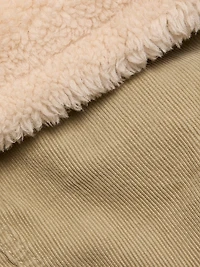 Corduroy & Faux-Sherpa Crop Trucker Jacket