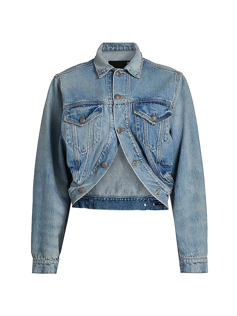 Washed Denim Crop Jacket