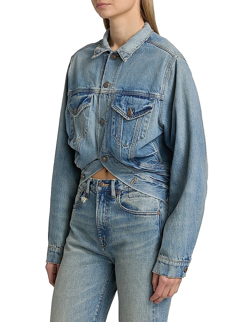 Washed Denim Crop Jacket