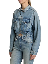 Washed Denim Crop Jacket