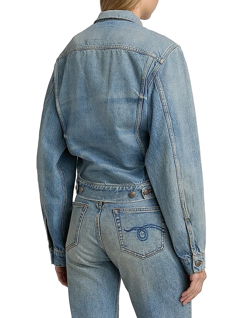 Washed Denim Crop Jacket