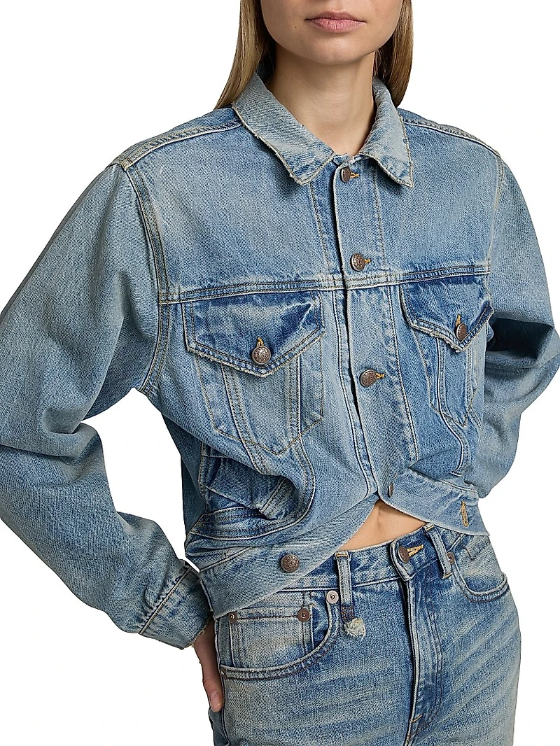Washed Denim Crop Jacket