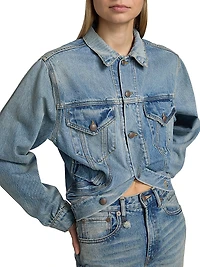 Washed Denim Crop Jacket
