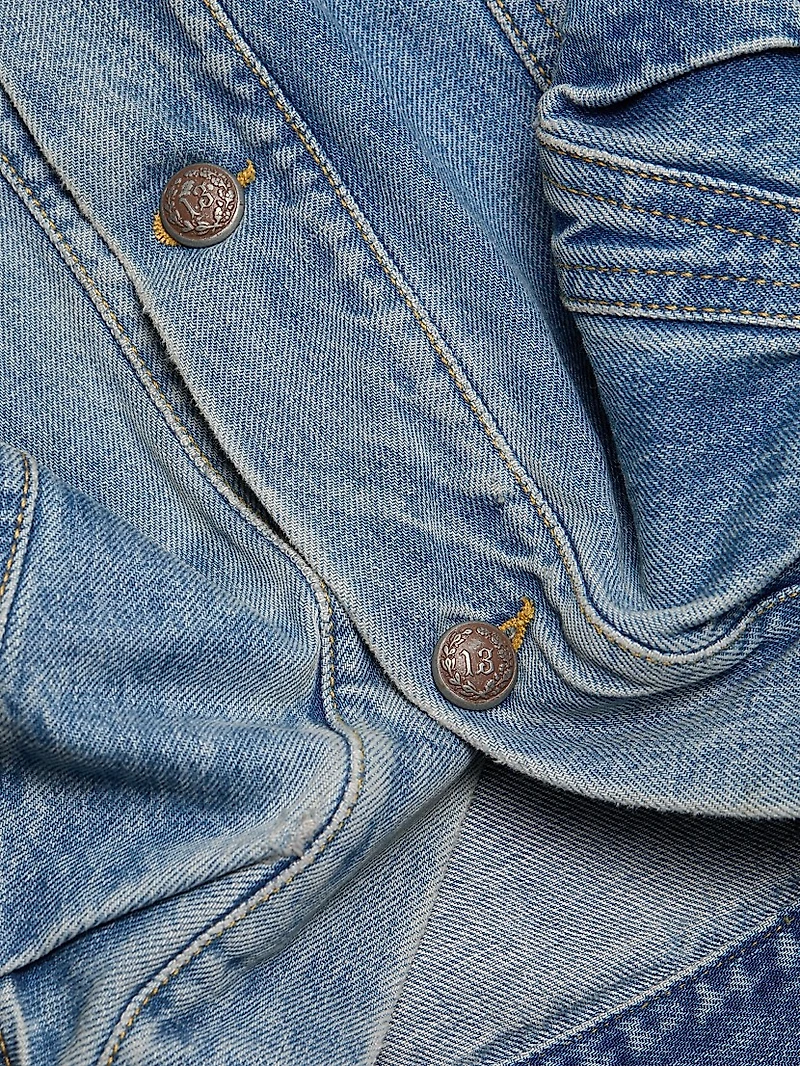 Washed Denim Crop Jacket