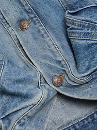 Washed Denim Crop Jacket