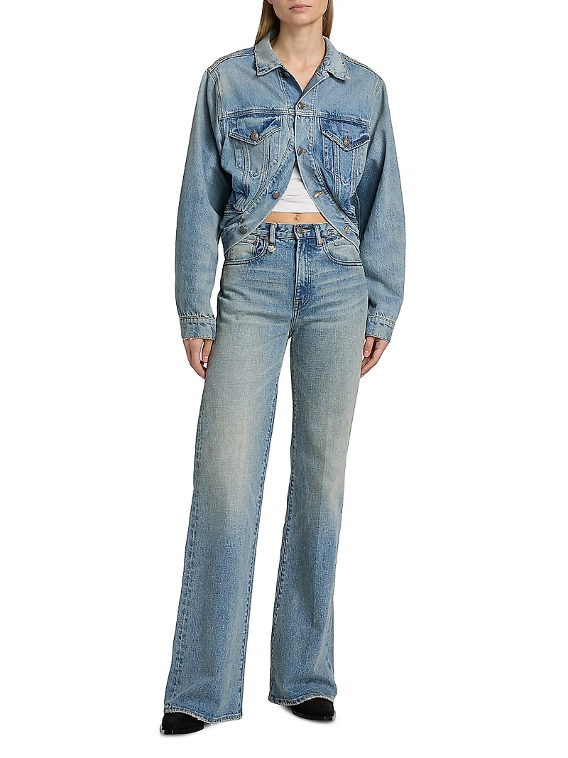 Washed Denim Crop Jacket