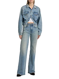 Washed Denim Crop Jacket