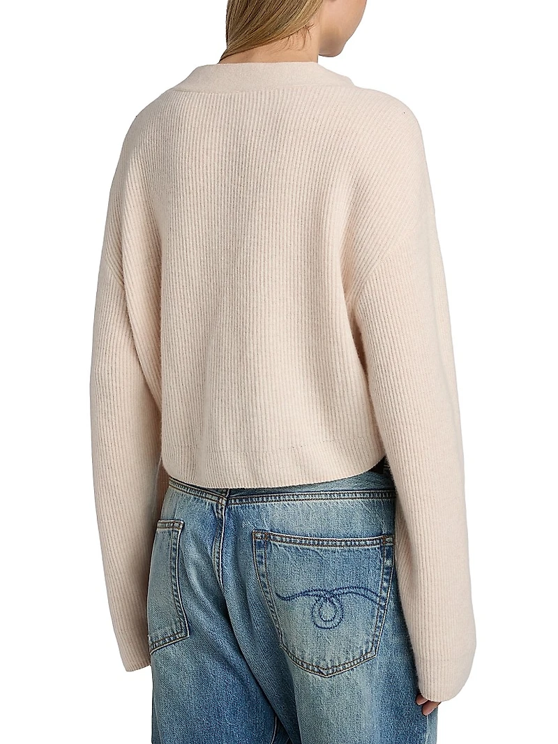 Cashmere Twisted V-Neck Cardigan