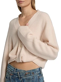 Cashmere Twisted V-Neck Cardigan