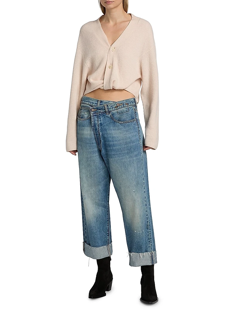 Cashmere Twisted V-Neck Cardigan