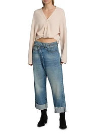 Cashmere Twisted V-Neck Cardigan