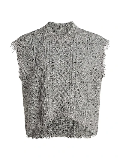 Wool-Blend Cable-Knit Tank