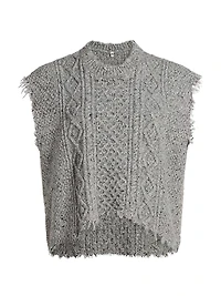 Wool-Blend Cable-Knit Tank