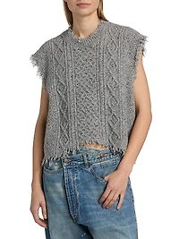 Wool-Blend Cable-Knit Tank