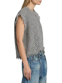 Wool-Blend Cable-Knit Tank