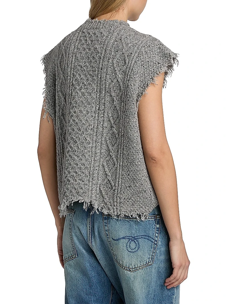 Wool-Blend Cable-Knit Tank