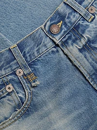 Romeo Washed Denim Cuffed High-Rise Straight-Leg Jeans