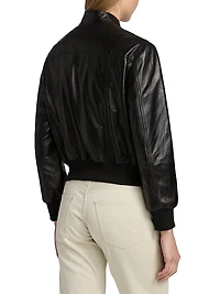 Leather Stand-Collar Crop Jacket