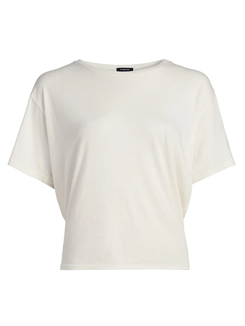 Cotton-Cashmere Crop T-Shirt