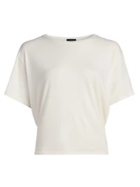 Cotton-Cashmere Crop T-Shirt