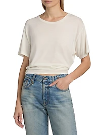 Cotton-Cashmere Crop T-Shirt