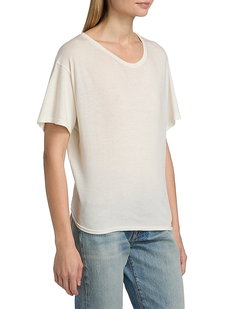 Cotton-Cashmere Crop T-Shirt