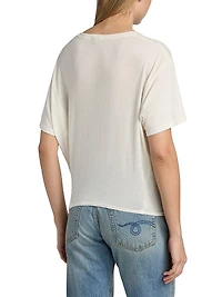 Cotton-Cashmere Crop T-Shirt