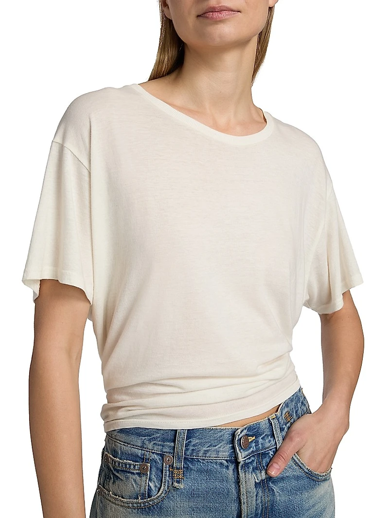 Cotton-Cashmere Crop T-Shirt