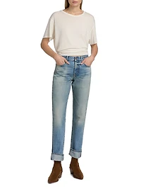 Cotton-Cashmere Crop T-Shirt